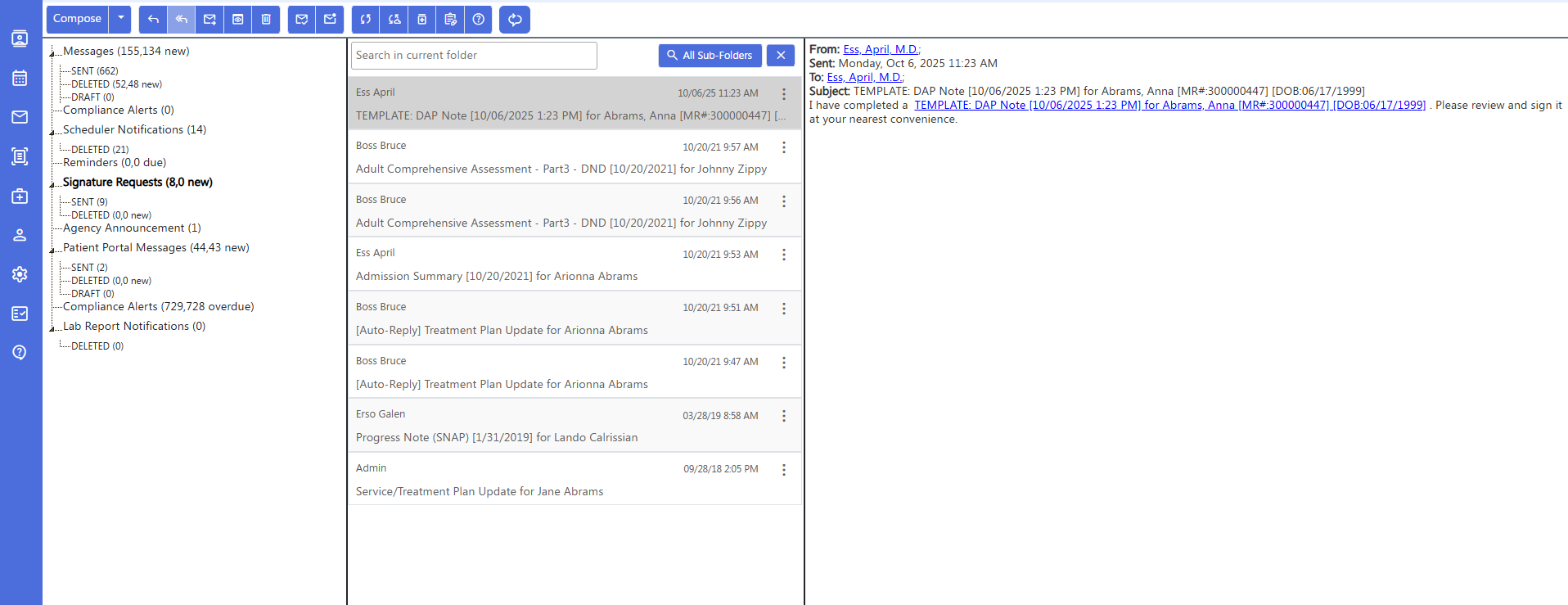 screenshot of unified messaging