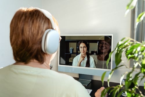 A provider offers mental health treatment via a telehealth appointment as a more convenient approach during the holiday season