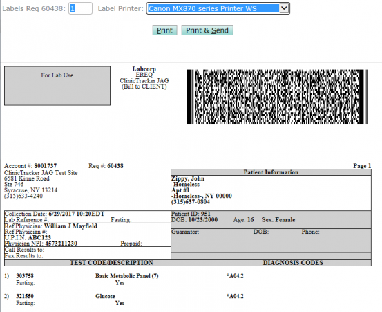 Print Lab Orders